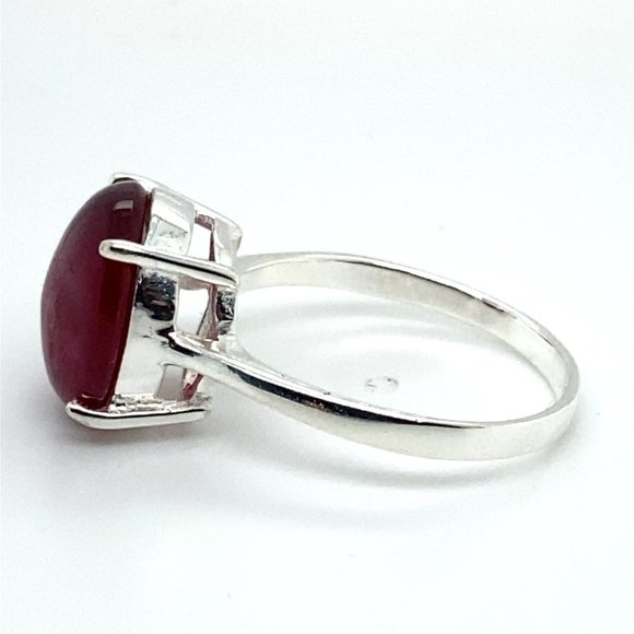 Ruby 11.60ct Platinum Finish Solid 925 Sterling Silver Ring - Picture 6 of 6